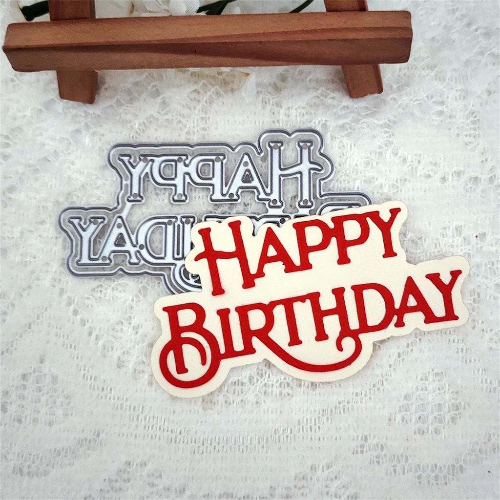 Новый С Днем Рождения Металлическая Форма Для Вырубки Украшение Для Альбома Рельефное Украшение Для Фотоальбома Изготовление Открыток Поделки Своими Руками