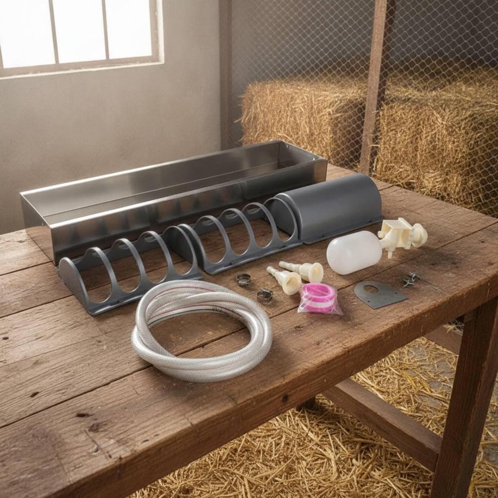 Chicken Waterer with Buoyant Regulator Valve Automatic Drinker Stainless