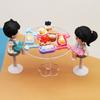 Simulation Mini Doll House 1:12 Acrylic Round Table Chair Dessert Shop Living Room Ornament Play House Small Toy