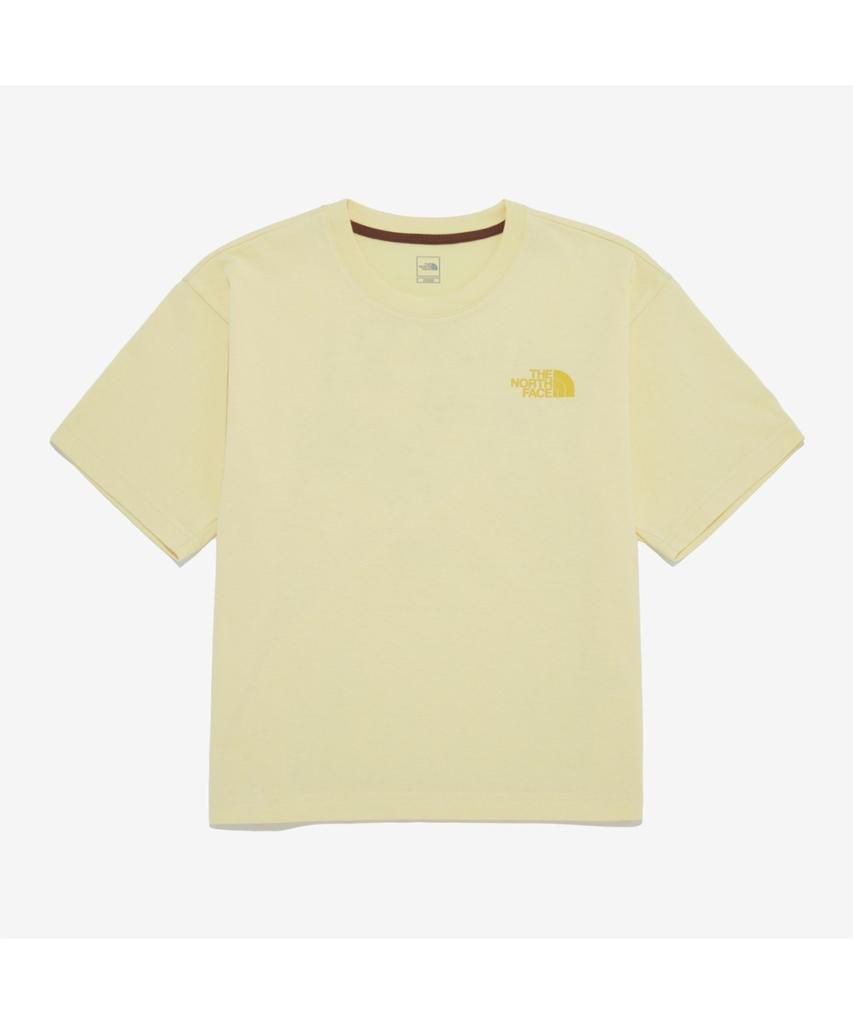 Noseupeiseu Nt7Ur42C Женская футболка с коротким рукавом и круглым вырезом Tnf Hangeul_Светло-желтый