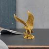 Resin Eagle Figurine Desktop Statue Decor Animal Sculpture Decorative Handmade Golden Color for Libraries Retro Eagle Sculpture