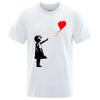 2023 Summer New Balloon Funny Print Men Fashion Casual Clothing Cotton Breathable Short Sleeve O-Neck Comfortable 80379