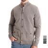 European and American Style Men's Spring Autumn Cardigan Casual Solid Stand Collar Sweater with Pockets