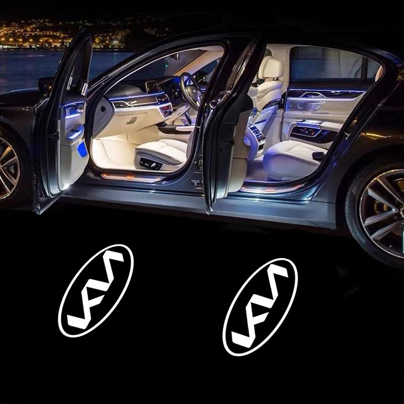 CZFB5 2pc LED Car Door Welcome Light Car Emblem Projector Universal Light For Kia Rio Ceed Sportage Cerato Soul Sorento Picanto Optima