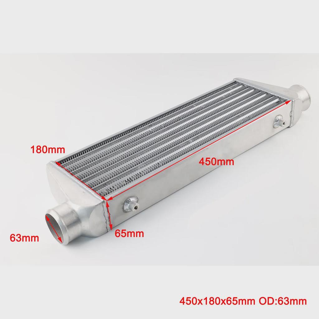 2.5" Aluminum Turbo Intercooler Tube (450x180x65mm) - Universal DIY Car Accessory
