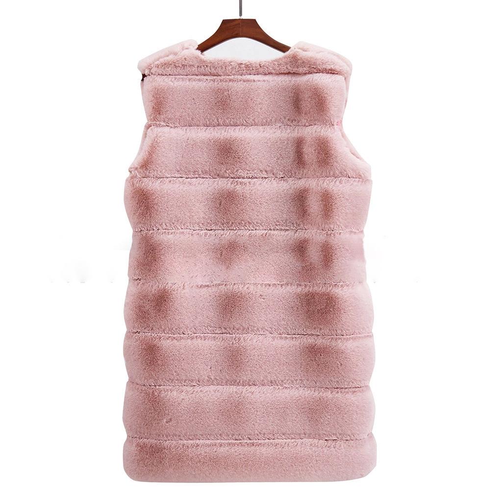 Зимне-осенний женский жилет без рукавов из искусственного меха, повседневный тонкий жилет, теплое пальто