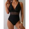 Женский слитный купальник - Элегантный черный купальник с регулируемыми бретелями, быстросохнущий купальный костюм для пляжа