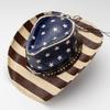 Unisex Vintage American Flag Print Woven Straw Cowboy Hat With Bull Head Rivet Band