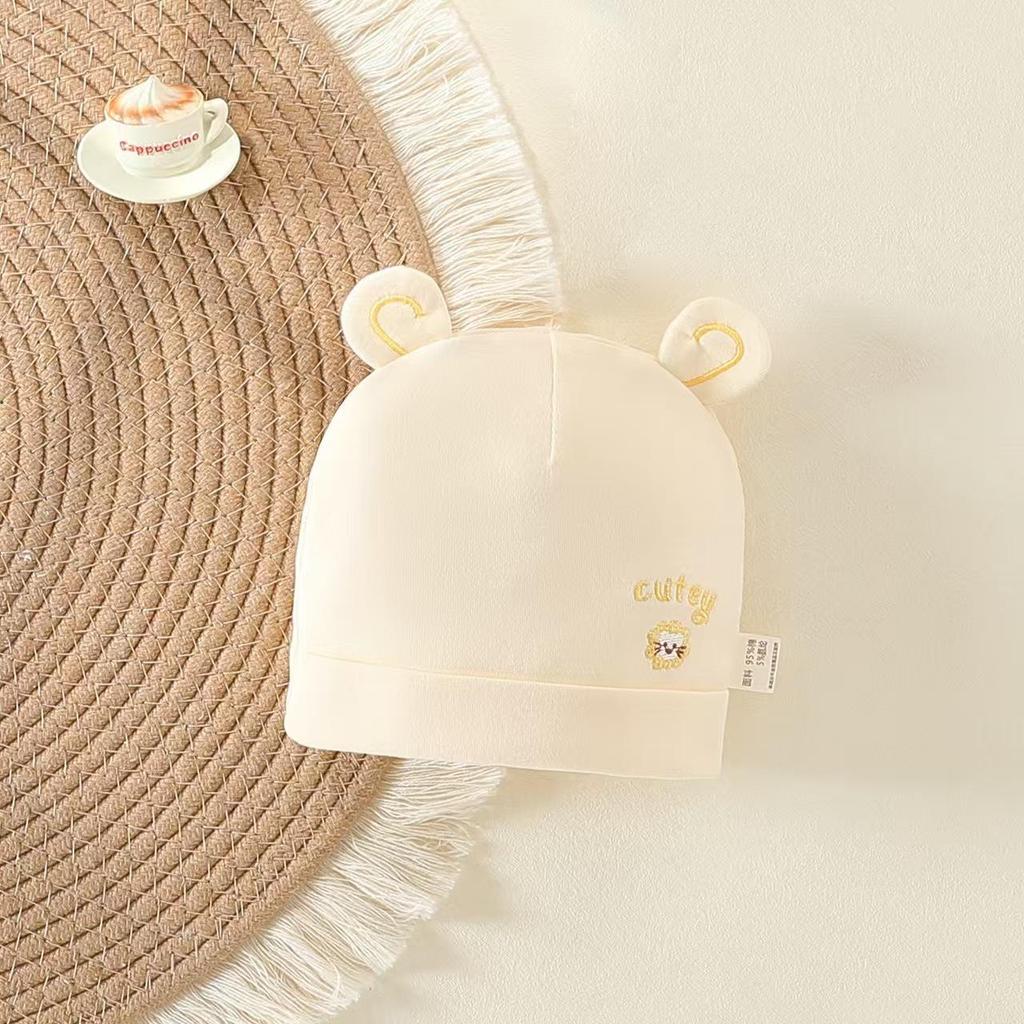 Pure Cotton Double Layer Newborn Hat for 0-3 Months, Suitable for Autumn/Winter