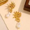 Fashion Gold Plating Earrings Stainless Steel Bow Earrings Elegant Geometric Drop Earrings  Jewelry