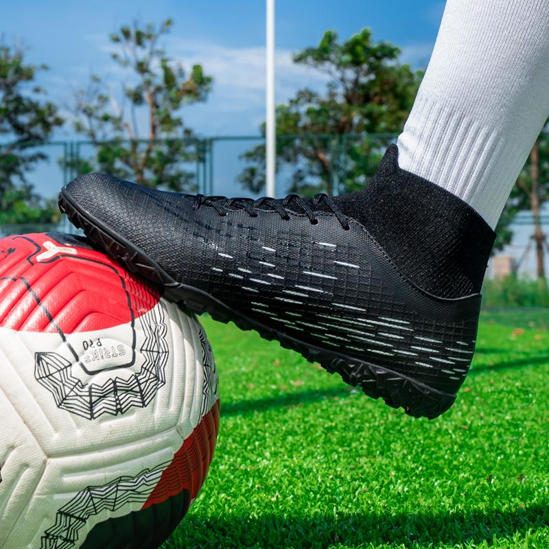 Мужские футбольные бутсы с высокими носками 33-45, молодежная спортивная обувь, футбольные тренировочные кроссовки, детские футбольные бутсы для художественного макияжа, газона