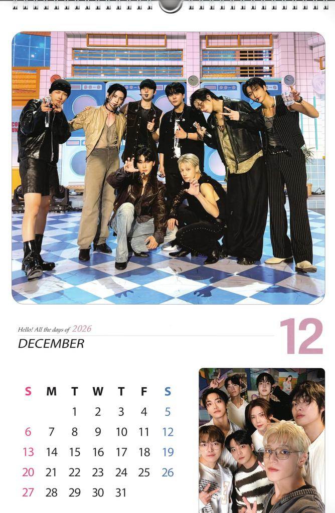 Мерч ATEEZ Большой настенный календарь 2026 Набор наклеек для календаря (Рэйва 8) + К-ПОП