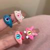 Punk Eyes Ring Cute Green Monster Ring For Women Fashion Sweet Two Color Cat Eyes Open Couple Ring Party Finger Accessories