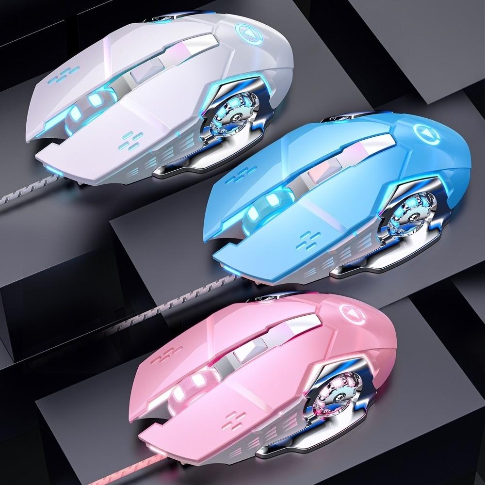 Компьютерные мыши Цветная подсветка Проводная мышь С подсветкой и звуком USB-мышь Механическая 7-цветная механическая мышь для ПК Ноутбука