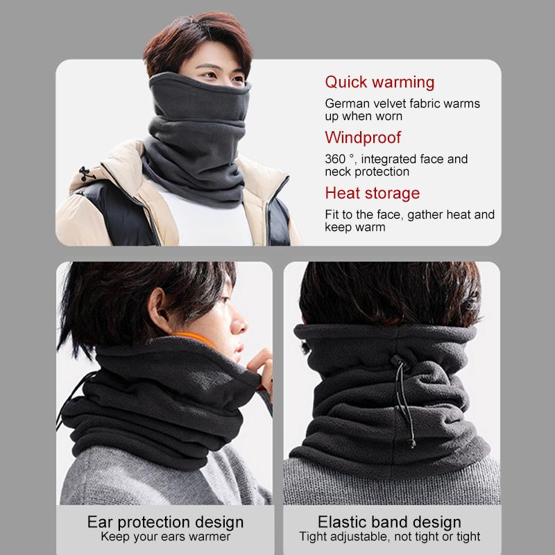 1Pc Neck Scarves Fashion Lining Thickened Face Mask Windproof Keep Warm Warmer Solid Color Polyester