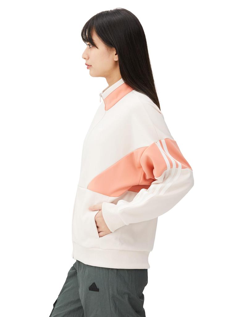 Adidas JSY10 Colorblock Двухслойный Трикотажный Сезонный Свободный Пудрово-Серый Размер Женская Куртка, Спортивная одежда, Посадка, Лиловый/Чудо (IM8717), Дж/Л