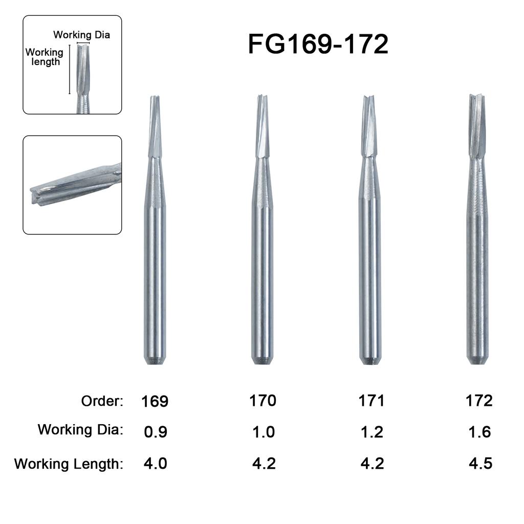 10Pcs/Box WellCK FG Dental Carbide Burs Dia 1.6mm For High Speed Tungsten Steel Burs FG330 FG556 FG245 FG34