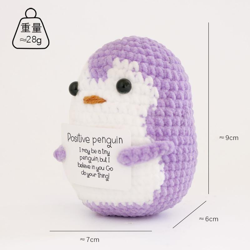 Funny Crochet Positive Inspirational Emotional Support Cat Doll Home Room Decoration Handmade Knitted Cat Desktop Ornament Gift