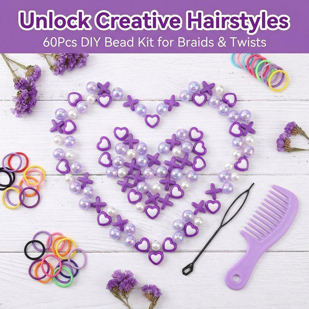 Multi-Color Colorful Hair Beads Kits Love Heart Dreadlock Braids Decor Boys