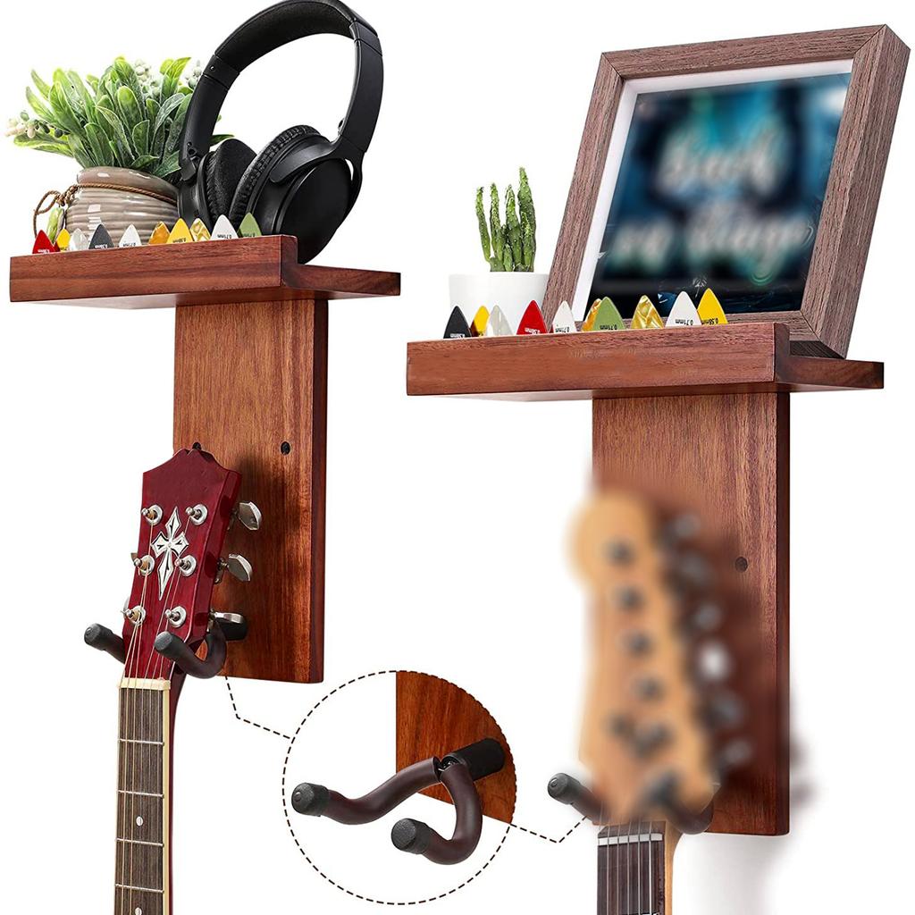 2 шт. многофункциональная настенная вешалка для гитары DIY Kit красное дерево деревянная настенная вешалка держатель для полки