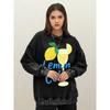 Lemon Cello Fruit Drinks Printed Women Washed Sweatshirt Loose Casual Pullover Cotton Hip Hop Clothes