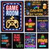 Gaming Room Metal Tin Signs Welcome To The Game Room Poster Boy Bedroom Decor Iron Plate Youth Dormitory Wall Decoration Plaque