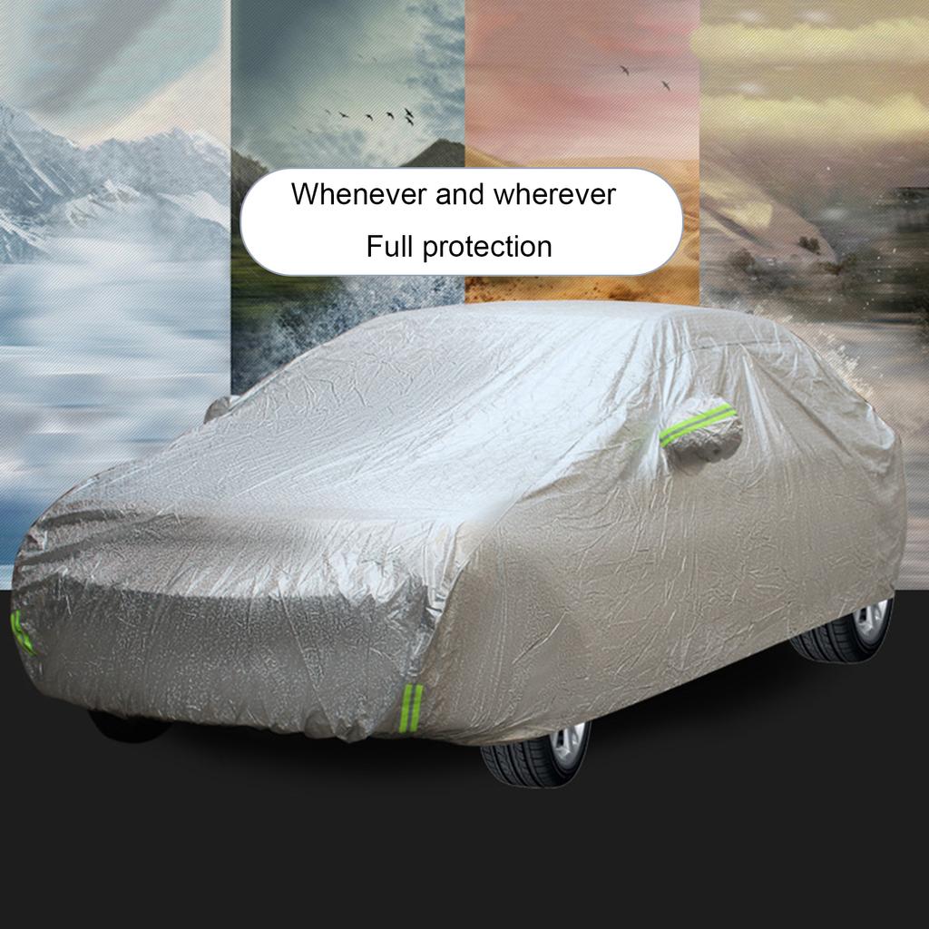 Full Car Cover Waterproof Windproof Snow DustProof Frost Outdoor UV Protection Car Cover Aluminum Film Car Body Car Snow Cover