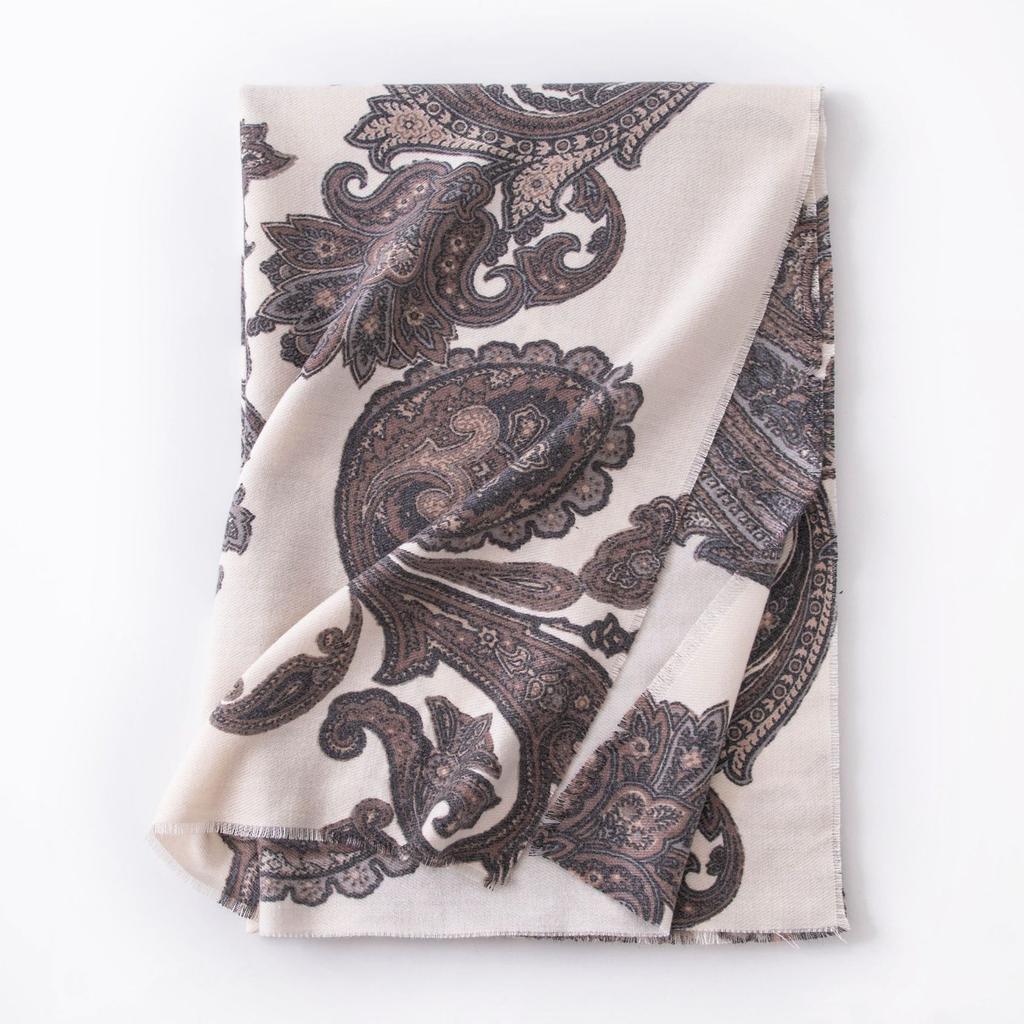 Scarf Autumn and Winter Cashew Print Women's European and American New Imitation Cashmere Shawl Thickened Warm and Cold Proof Scarf