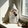 Middle Finger Smoke Gnome Statue Funny Garden Wizard Dwarf Figurine Naughty Resin Sculpture for Lawn Yard Balcony Porch Patio Home Decor