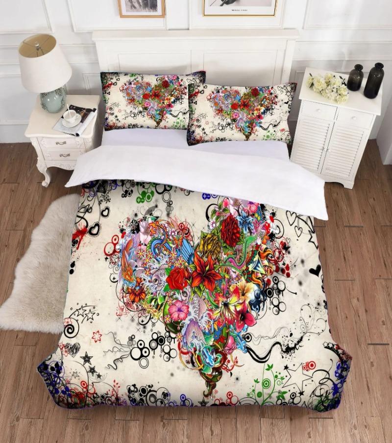 Pattern Dream Fabric Pretty Butterfly Bedding Set Purple Pink Duvet Cover Set Bedding Cartoon Singl Double Cover Bed 200X200 Hot