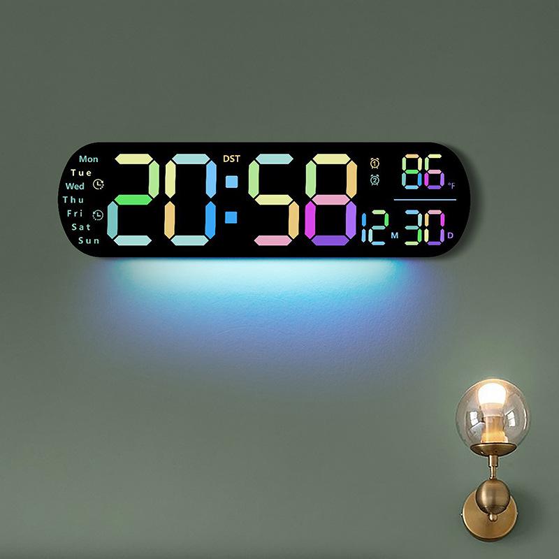 Creative New Product Wall Clock Multi-function Clock Living Room Watch Large Screen LED Digital Alarm Clock 5502