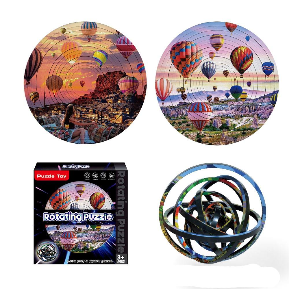 DIY 3D Rotating Puzzle Cat Double Sided Rotating Ball Toy Spinners Ball Jigsaw  Children/Adults