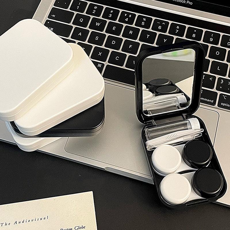 Mirror Eyewear Organizer Moisture Resistant Travel Contact Lens Box Portable Lens Storage Case Heart-Shaped For Ravel Instagram