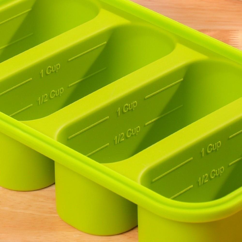 With Lid Freezer Soup Tray Silicone Food Meal Molds Multipurpose Soup Ice Cube Molds Soup Storage