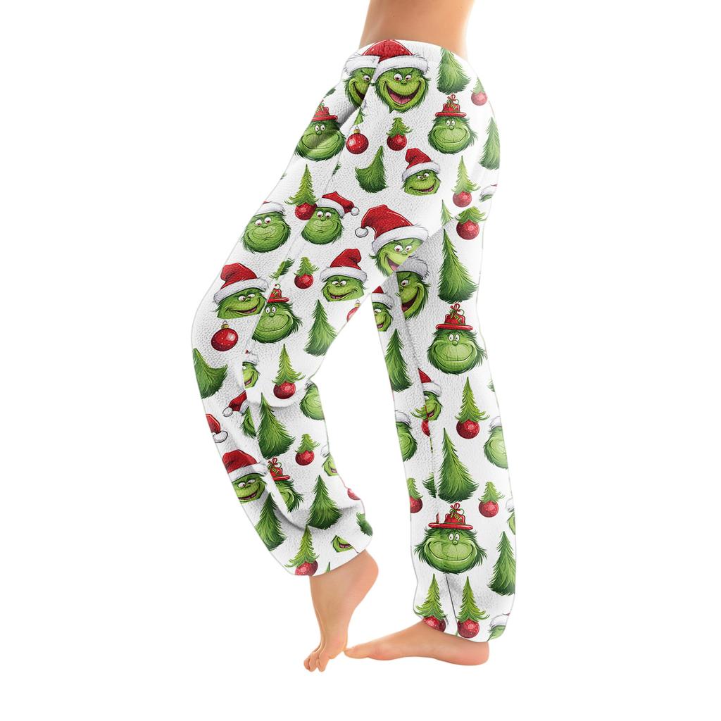 Women's Solid Color Trousers With Cuffs Casual Pants And Pajama Pants