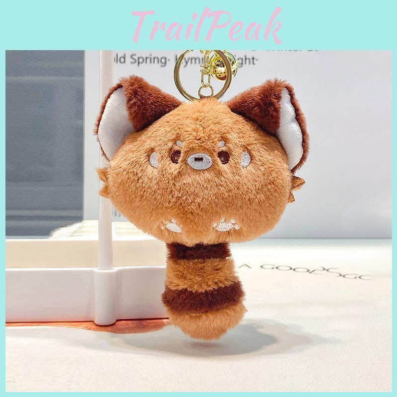 Очаровательный плюшевый брелок-кошелек для монет в виде панды, мягкие аксессуары для ключей, в оранжевом, хаки и кофейном цветах