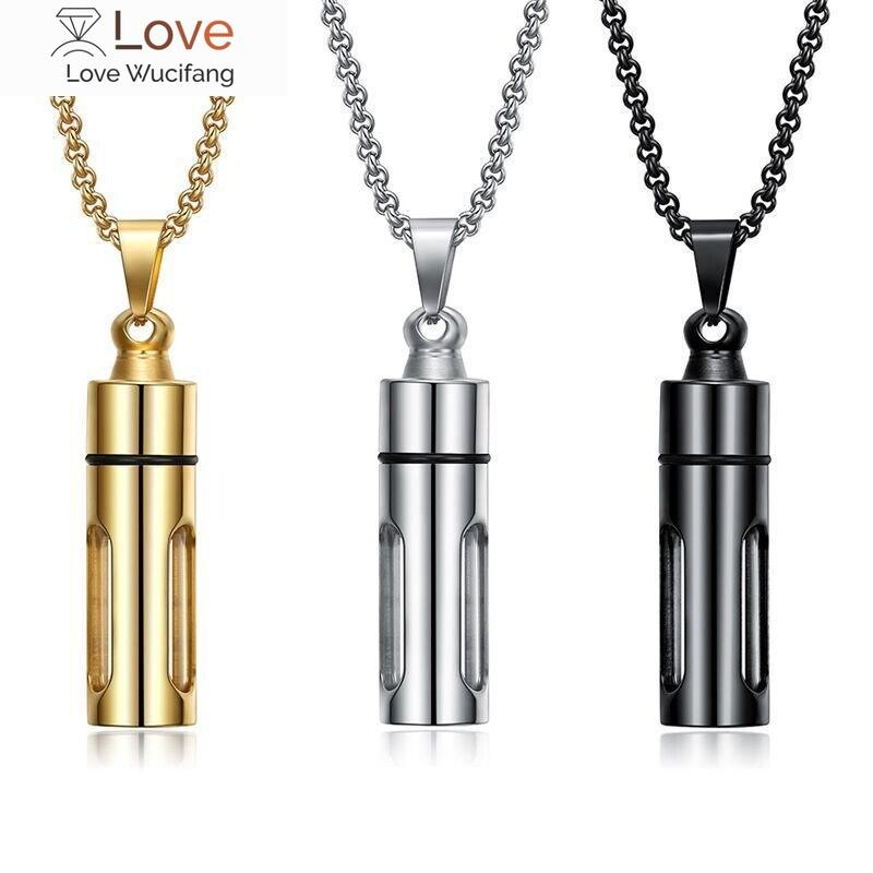Necklace Can Open Perfume Bottle Pendant Fragrance Essential Oil Necklace Creative Men 'S