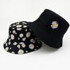 The Same Double Sided Chrysanthemum Pot Hat In Summer Korean Version Men's Sun Protection Hat for Women's Little Daisy Fisherman's Hat