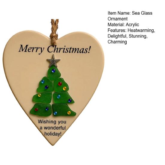 Желаю Вам много любви и счастья. Украшение из морского стекла. Ручная работа. Круглой/в форме сердца.