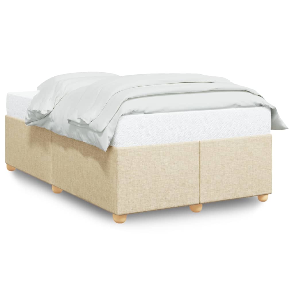 Bed Frame without Mattress Cream Color 120 x 200 cm Fabric