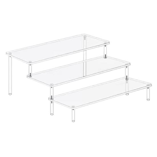 Стойка-дисплей Штабелируемая Многоярусная Полка Акриловый Органайзер Устойчивая к Пятнам Полка-дисплей Кухонная Кладовая Столешница в Ванной Органайзер