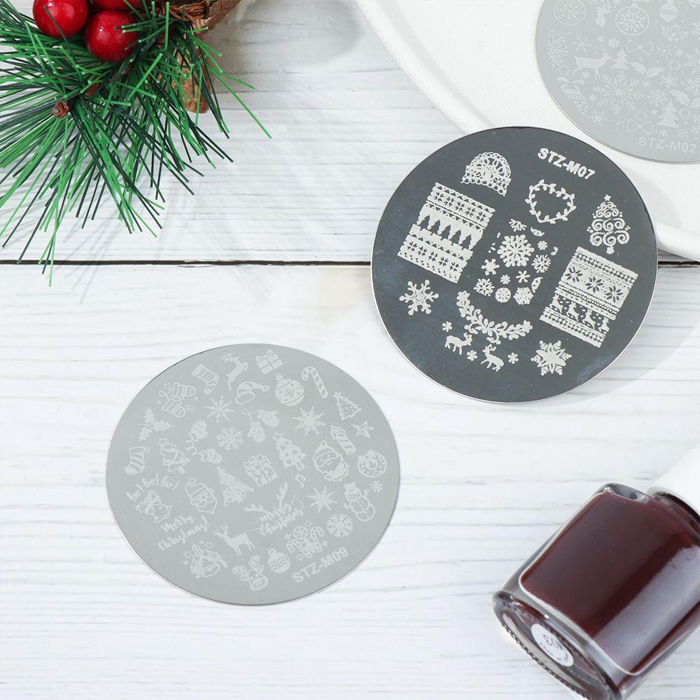 Manicure Snowflake Santa Claus Nail Stamp Polish Templates Stencils Molds Nail Stamping Plates