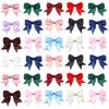 10Pcs Beige Purple Polyester Ribbon Bows Double Deck Bow Patch DIY Gift Clothes Decoration