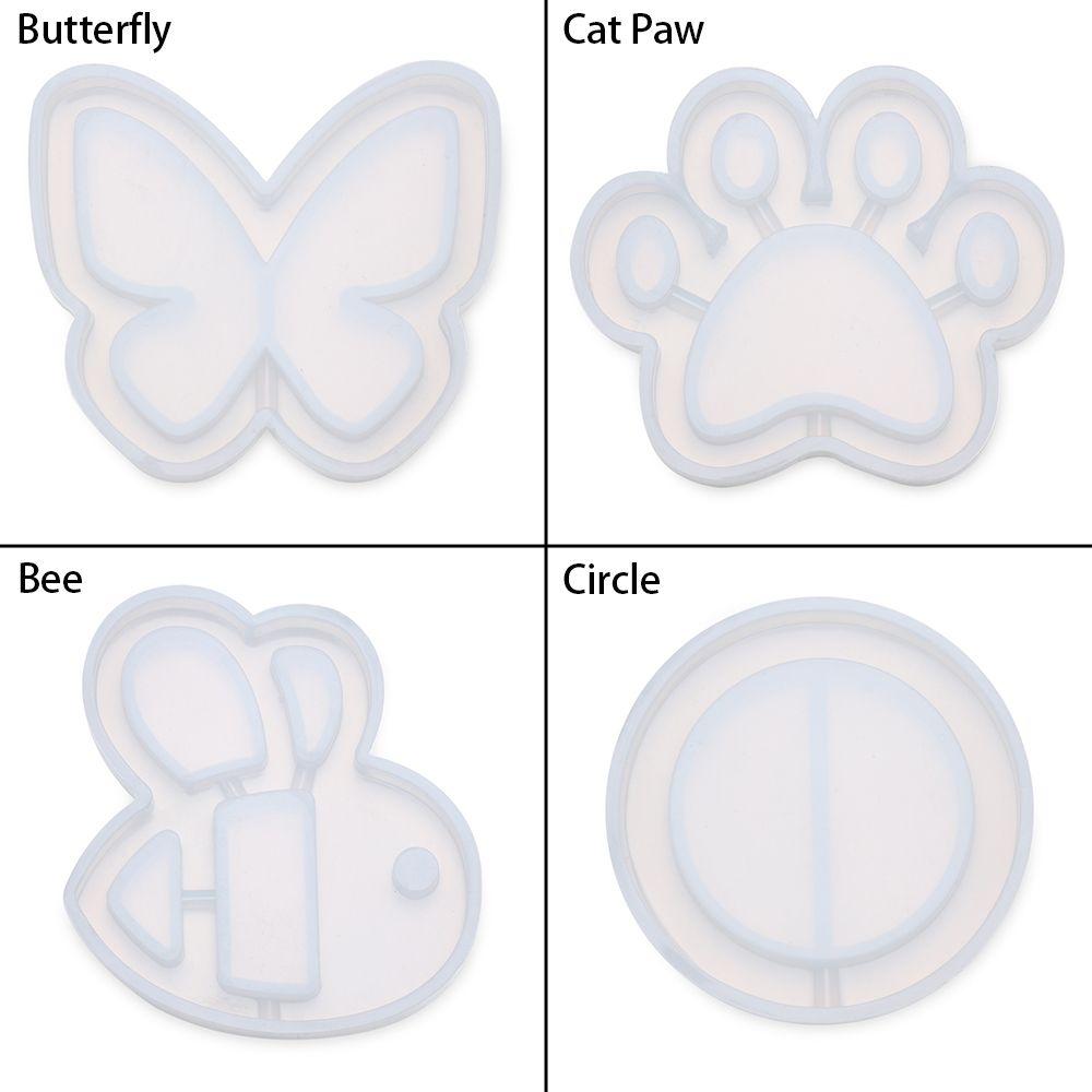 UV Epoxy Crystal Pendant Quicksand Silicone Mould Hanging Tags Key Chain Molds Shaker Resin Mold