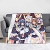 Nekopara Coconut Cinnamon Azuki Flannel Blanket Anime Chocola Vanilla Sexy Gir Vintage Throw Blankets for Home 150*125cm Quilt
