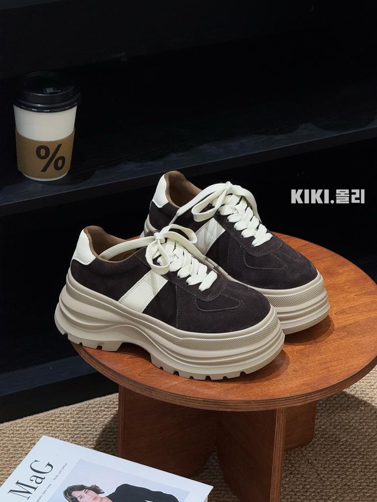 Европейская станция женская обувь Европейские товары тренд 2025 осень новые кожа матовая кожа спортивная и повседневная обувь на высокой толстой подошве