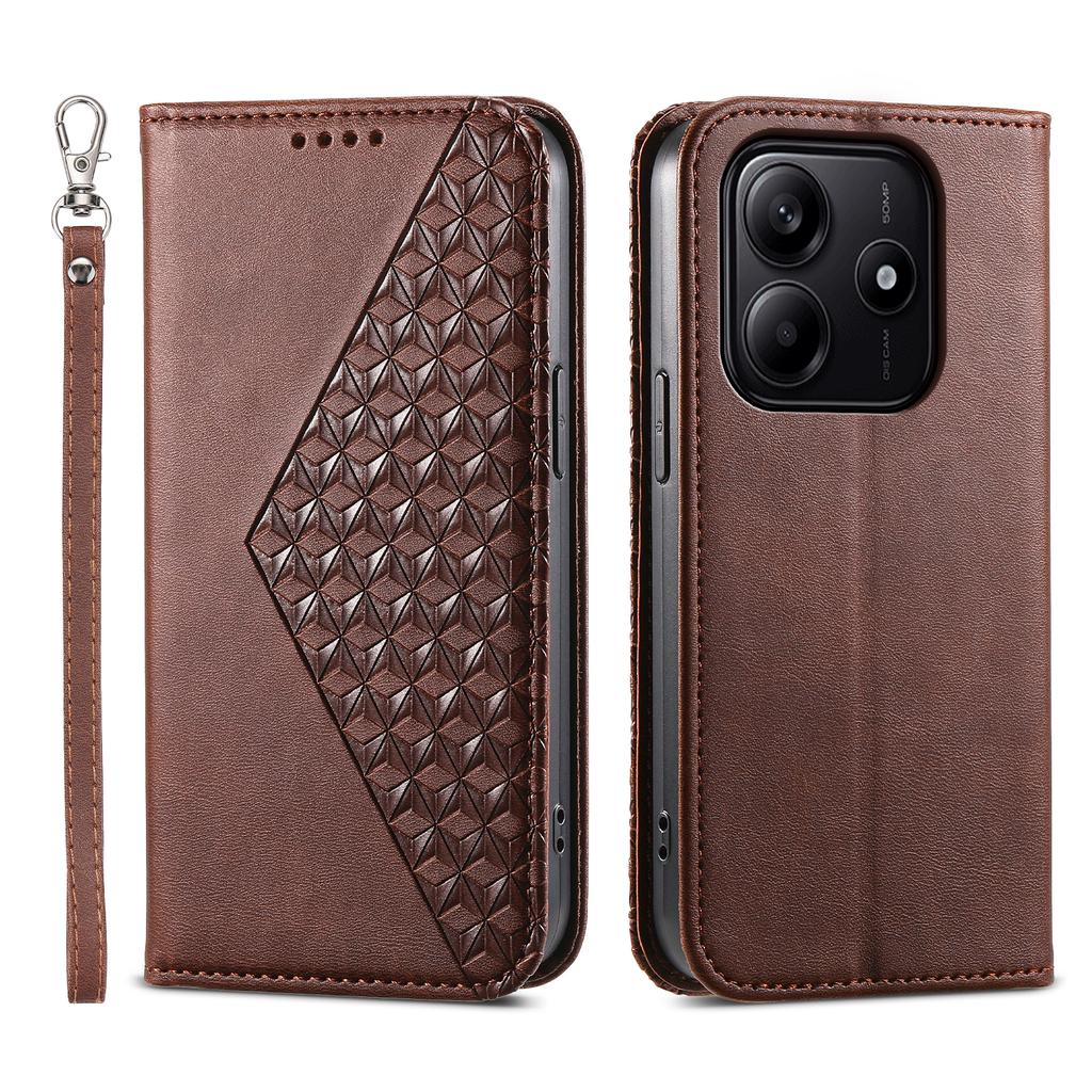 For Xiaomi Redmi Note 14 5G Case Calf Texture PU Leather Phone Cover with Wallet