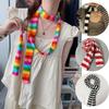 Fashion Y2K Knitted Long Thin Strip Scarf Girl Striped Skinny Slim Narrow Ribbon Scarves Women All-match Clothing Accessories