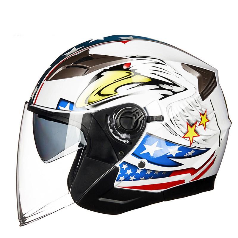 GXT G708 Dual-Lens Half Helmet Adult Motorbike Scooter Riders ABS Safety With 3C Certification