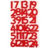Set of 24 Red Numbers Stickers